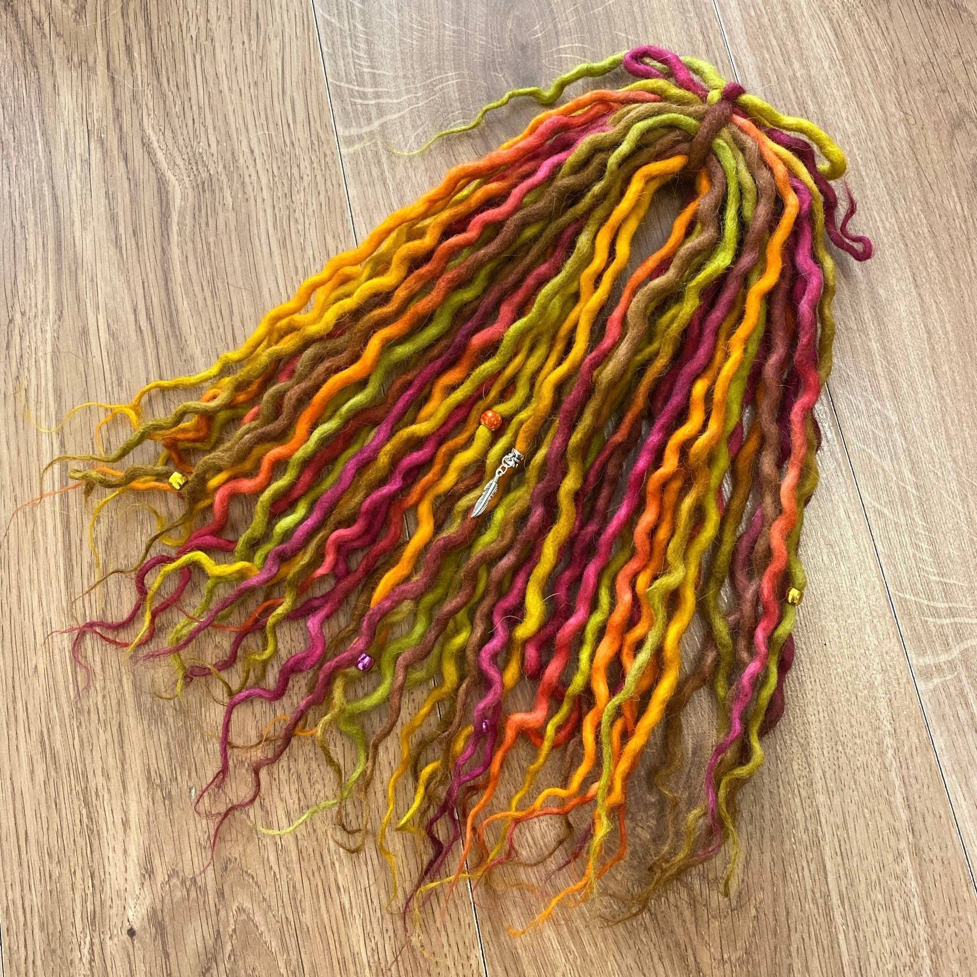 Bereit Für Post - Reicher Herbst 24 Doppelendige Wolle Dreadlocks 14-16 Inches von Etsy - InnerSpiritBoho