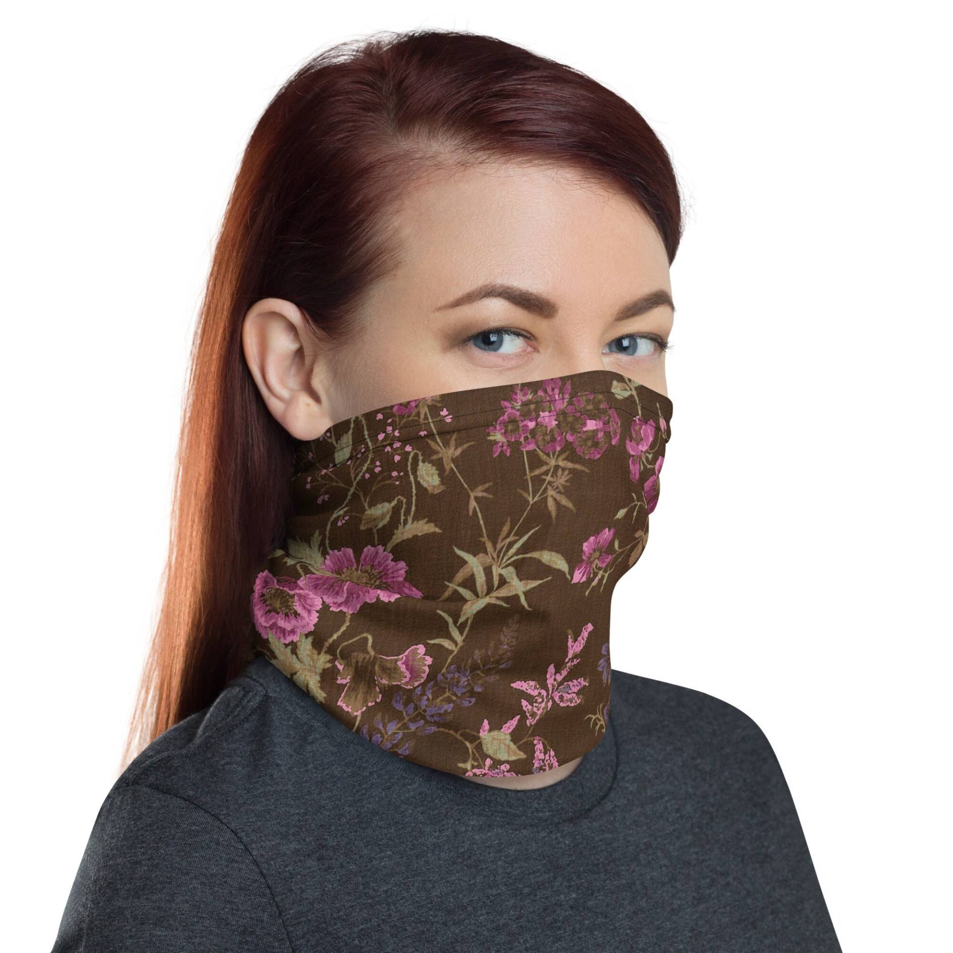 Braun & Rosa Floral Waschbar Gesichtsmaske Hals Gaiter von Etsy - InspiredRebellion