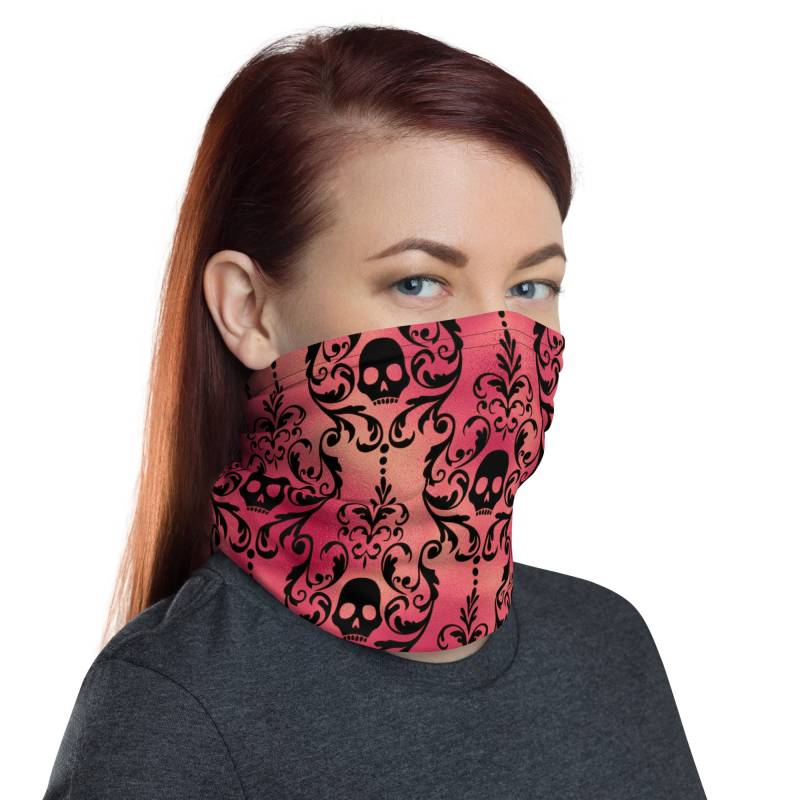 Gothic Skulls Pink & Schwarz Waschbare Gesichtsmaske Hals Gaiter von Etsy - InspiredRebellion