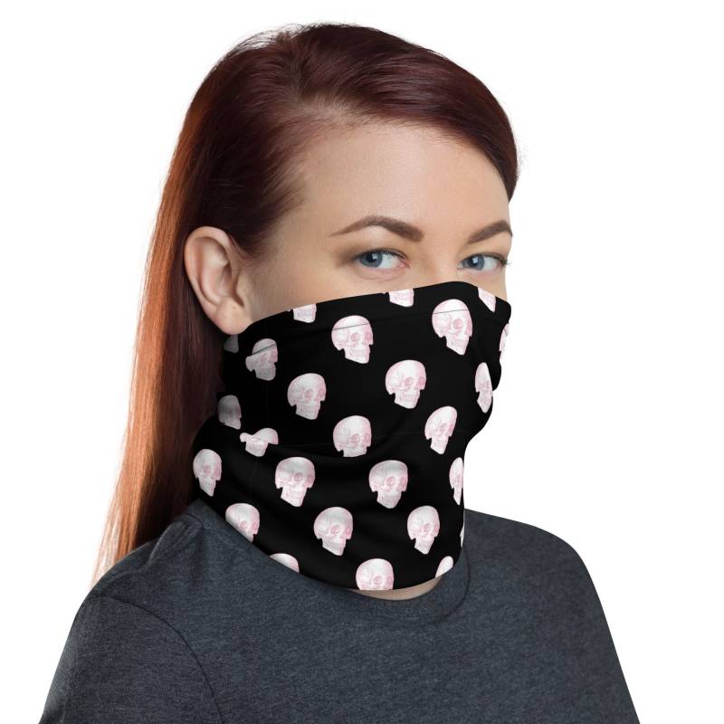 Rosa Totenköpfe Waschbare Gesichtsmaske Hals Gaiter von Etsy - InspiredRebellion