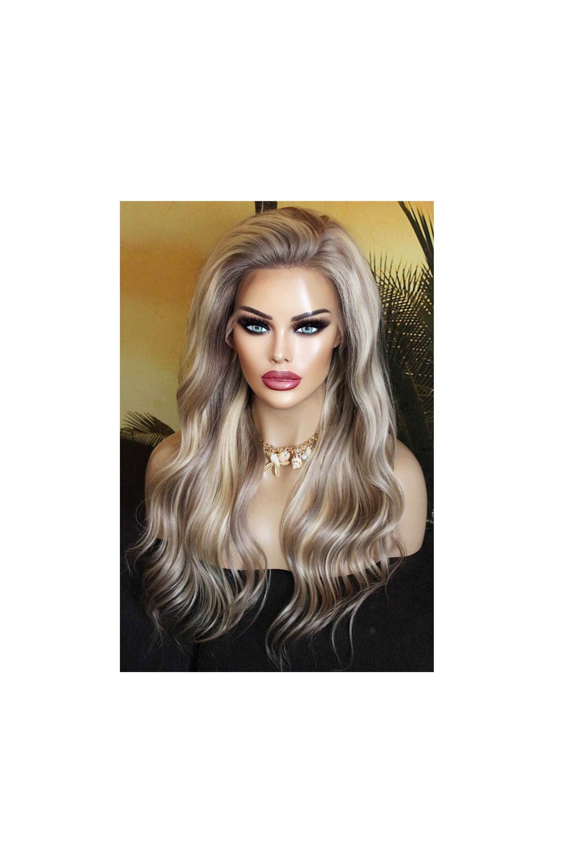 Perücke Remy Echthaar 100% Lace Wig Gewellt Lang Langhaar Blond Hellblond Aschblond Mittelblond Champanger 13x4 von Etsy - JLWLaceWigPeruecken