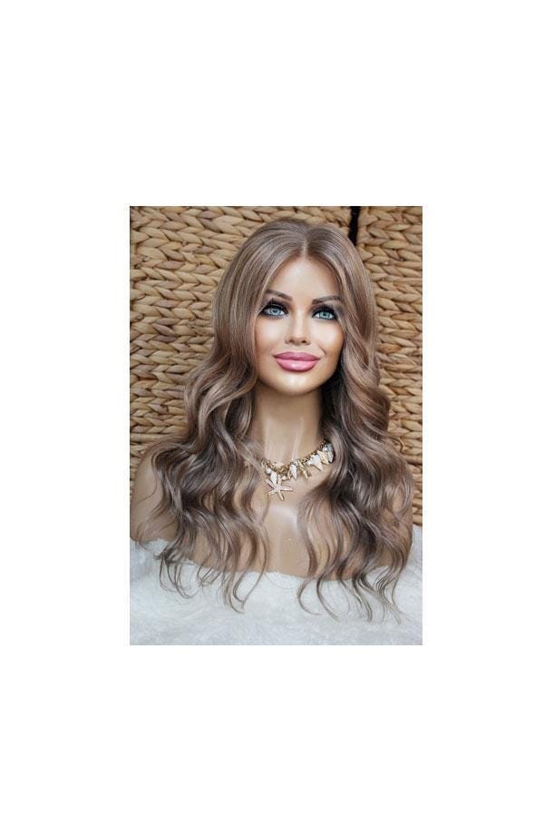 Perücke Remy Echthaar 100% Lace Wig Gewellt Welig Lang Langhaar Blond Mittelblond Aschblond Strawberryblond Sandblond Highlights Strähnchen von Etsy - JLWLaceWigPeruecken