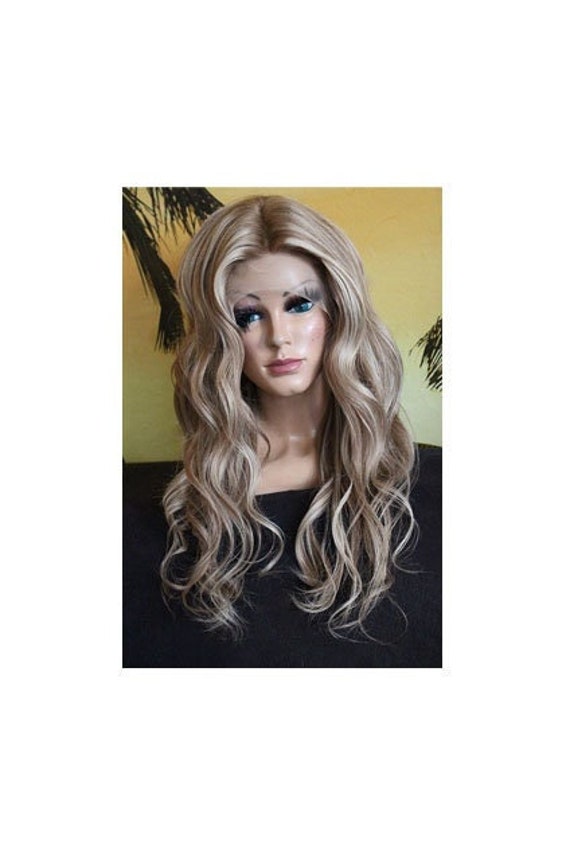 Perücke Remy Echthaar 100% Lace Wig Gewellt Wellig Wellen Lang Blond Hellblond Hellbraun Braun Ombre Balaygae Piano Highlights Strähnchen von Etsy - JLWLaceWigPeruecken