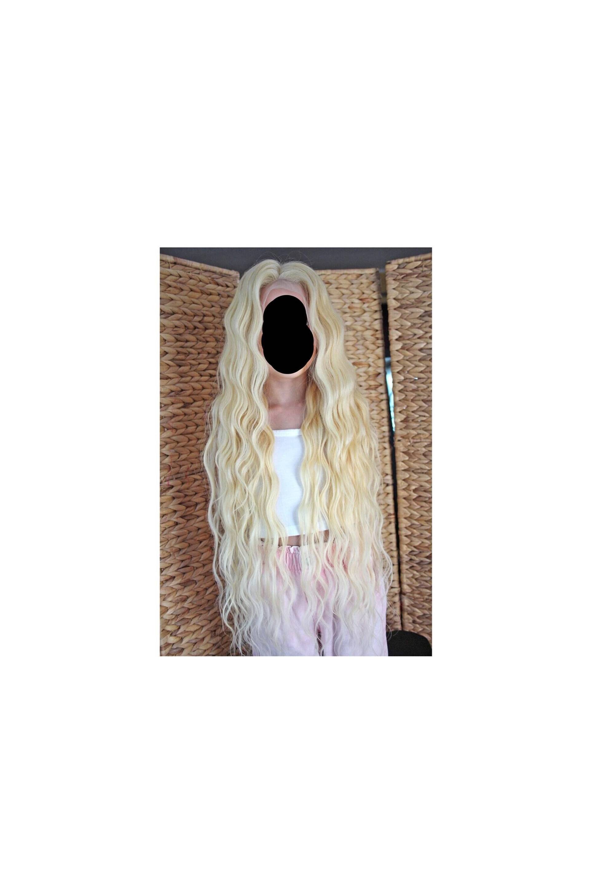 Perücke Remy Echthaar 100% Lace Wig Gewellt Wellig Wellen Lang Langhaar Blond Hellblond 13X4 Netz Natürlich Rapunzel Alltag Zweithaar Xxl von Etsy - JLWLaceWigPeruecken