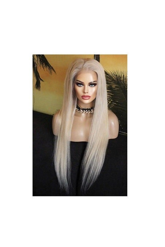 Perücke Remy Echthaar 100% Lace Wig Glatt Sehr Lang Langhaar Blond Hellblond Weißblond Aschblond Eisblond Platinblond 13x4 Rapunzel von Etsy - JLWLaceWigPeruecken