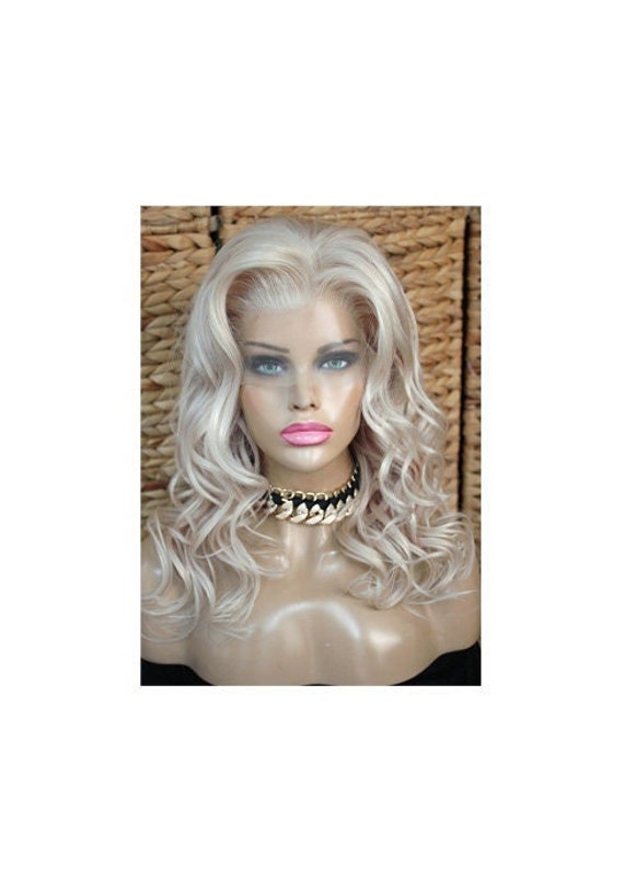 Perücke Remy Echthaar Brasilianisch 100% Lace Front Wig Gewellt Wellig Lang Blond Hellblond Aschblond Eisblond Platinblond 13x4 Natürlich von Etsy - JLWLaceWigPeruecken