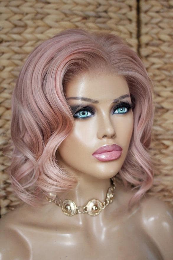 Perücke Remy Echthaar Lace Front Wig Mittelblond Rosa Pink Rose Altrosa Bob Halblang Wellig Gewellt Wellen Natürlich Alltag Spitze Netz Drag Perücke Remy Echthaar Lace Front Wig Mittelblond Rosa Pink Rose Altrosa Bob Halblang Wellig Gewellt Wellen Natürlich Alltag Spitze Netz Drag von Etsy - JLWLaceWigPeruecken