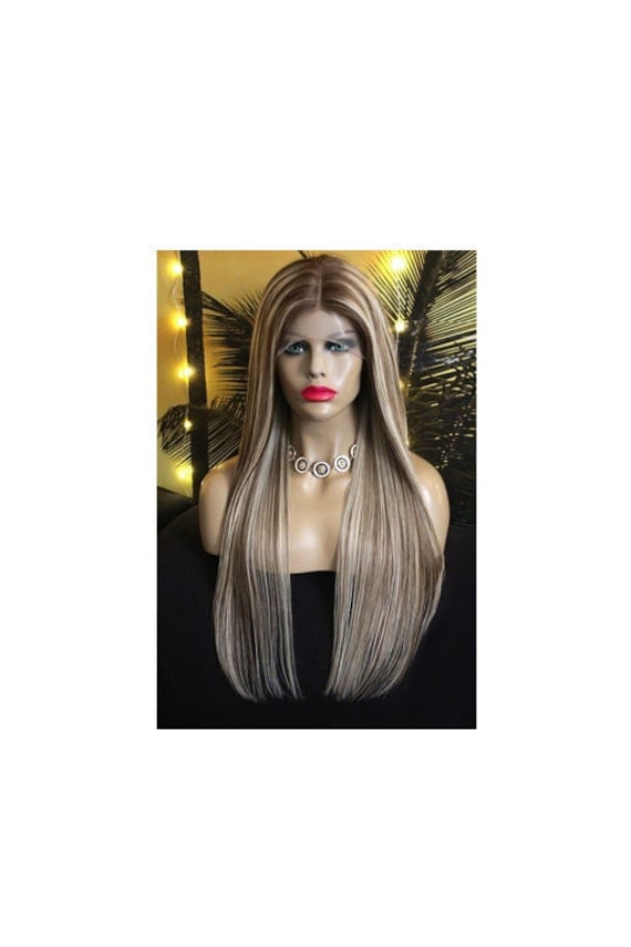 Perücke Wig Remy Echthaar Highlights Ombre Balayage Piano Glatt Lang Langhaar Blond Braun Hellblond Hellbraun Mittelblond Strähnchen von Etsy - JLWLaceWigPeruecken