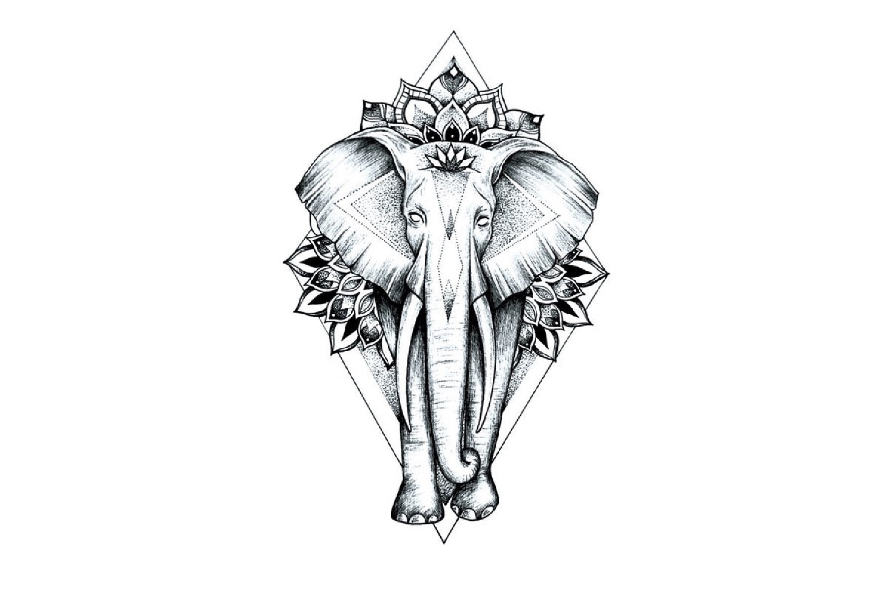 Elefant Temporäres Tattoo, Boho Tier Festival Kleines Mädchen Religion Handgelenk Tattoo von Etsy - JUZIgift