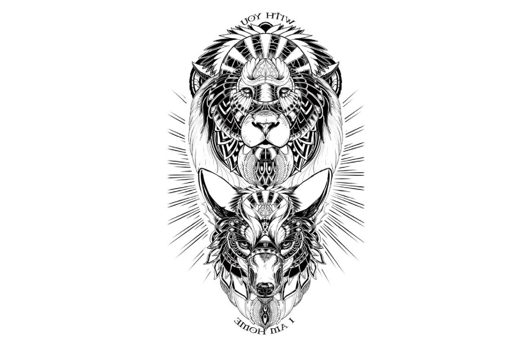 Löwe Temporäres Tattoo, Wolf Tier Festival Tattoo | Sommer Tattoo-Design, Tattoo-Ideen, Tattoo-Blitz von Etsy - JUZIgift