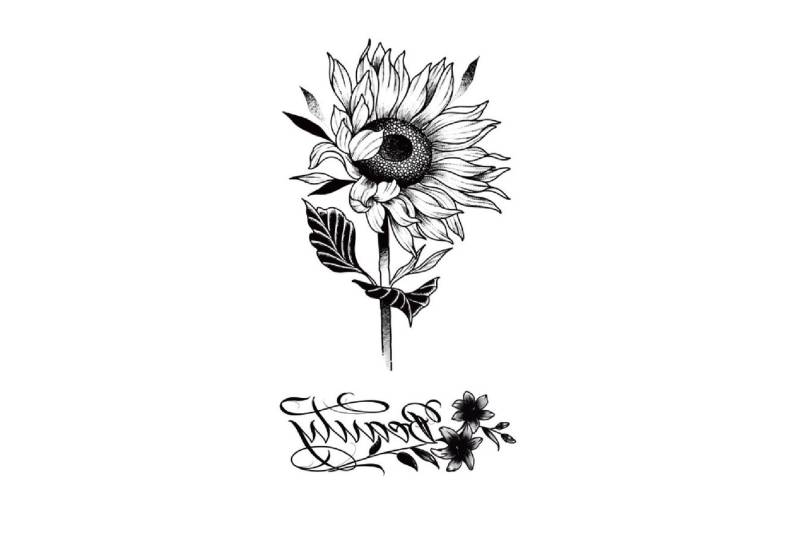 Sonnenblume Temporäres Tattoo, Blumen Floral Festival Kleines Mädchen Wildblumen Tattoo von Etsy - JUZIgift