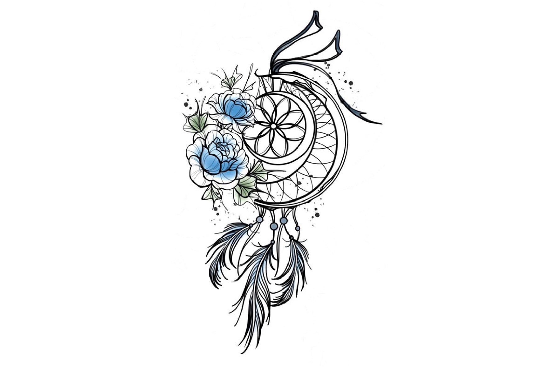 Traumfang Temporäres Tattoo, Feder Federtattoo, Tattoo von Etsy - JUZIgift