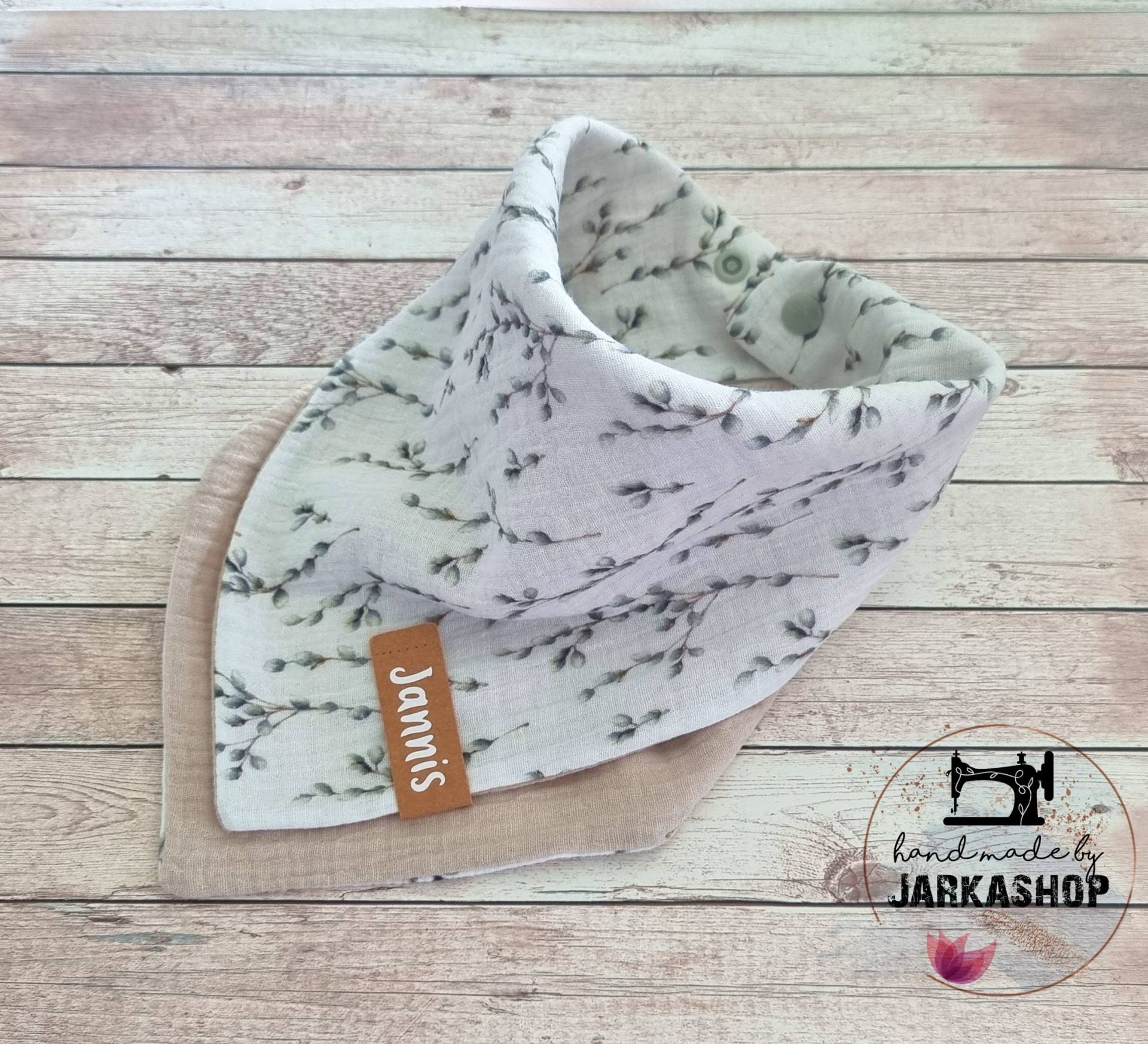 Baby Wende-Halstuch in Lagenlook Aus Musselin, "Weidenkätzchenzweig Weiß-Beige", Halstuch Mit Namen, Personalisiert, Halstuch, Babyhalstuch Baby Wende-Halstuch in Lagenlook Aus Musselin, "Weidenkätzchenzweig Weiß-Beige", Halstuch Mit Namen, Personalisiert, Halstuch, Babyhalstuch von Etsy - Jarkashop
