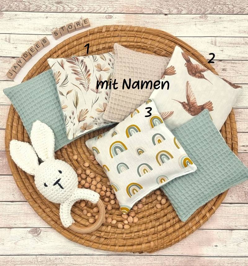 Kirschkernkissen Mit Namen, Personalisiert, Geburtsgeschenk Für Kinder, Wärmekissen 14x14cm, Geschenk Kinder Und Babys Namen von Etsy - JayDeesStore