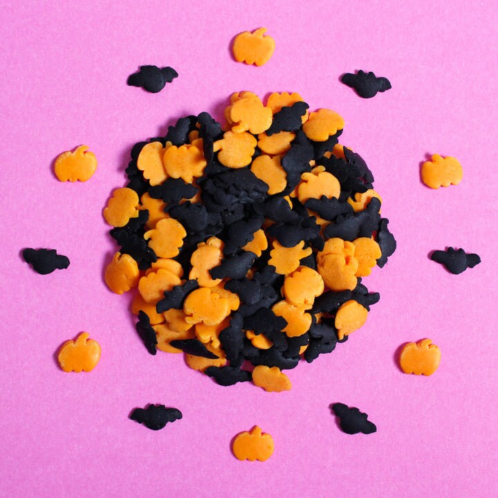 Orange Kürbisse Schwarze Fledermäuse Konfetti Streusel Für Topping Badebomben Vegan Grausamkeit Frei Auflösbare Dekorationen Seife Topper von Etsy - JazzyBathing