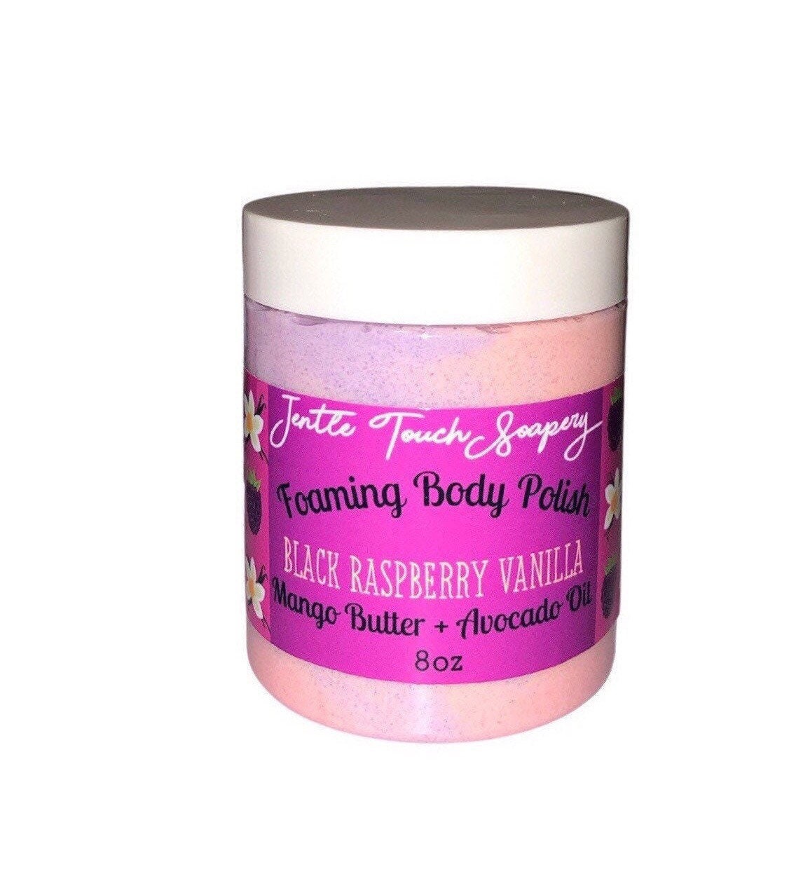 Black Owned - Raspberry Vanilla-Whipped Seife Zuckerpeeling-Duft Feuchtigkeitsspendend - Schäumende Körperpolitur-Peeling-Peeling von Etsy - Jentletouchsoapery