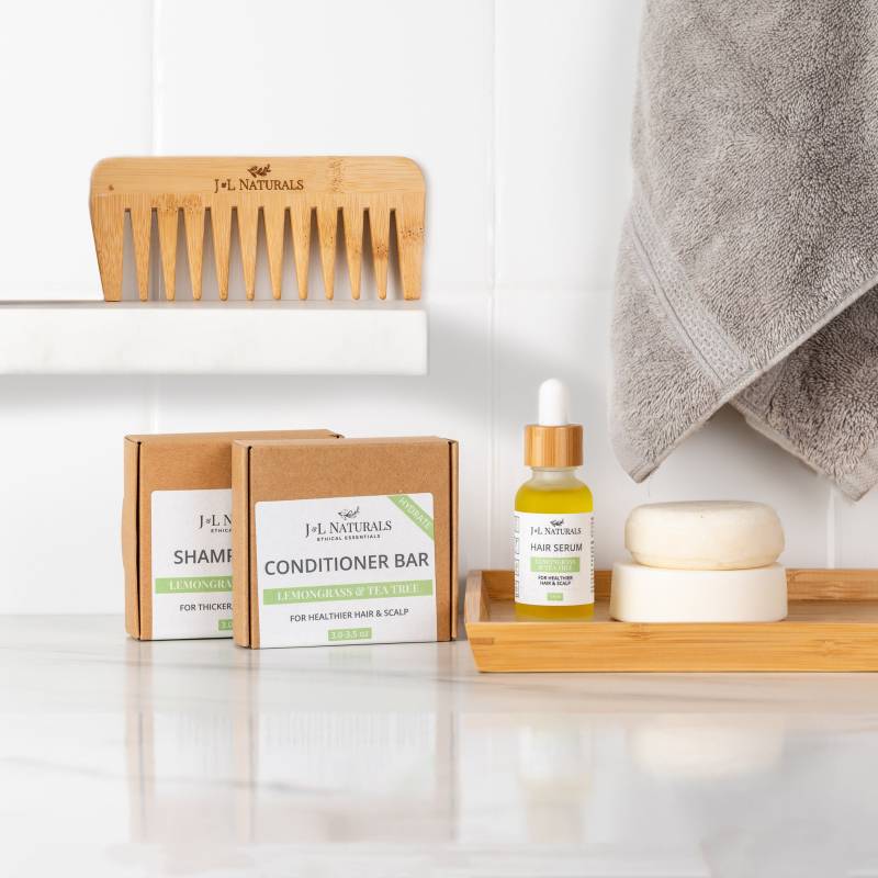 Zitronengras + Teebaum | Feuchtigkeitsspendendes Haarpflegeset Natürliche Sulfat-Freie Haarpflege Vegan Shampoo Bars Und Haaröl Set Zero Waste von Etsy - JnLNaturals