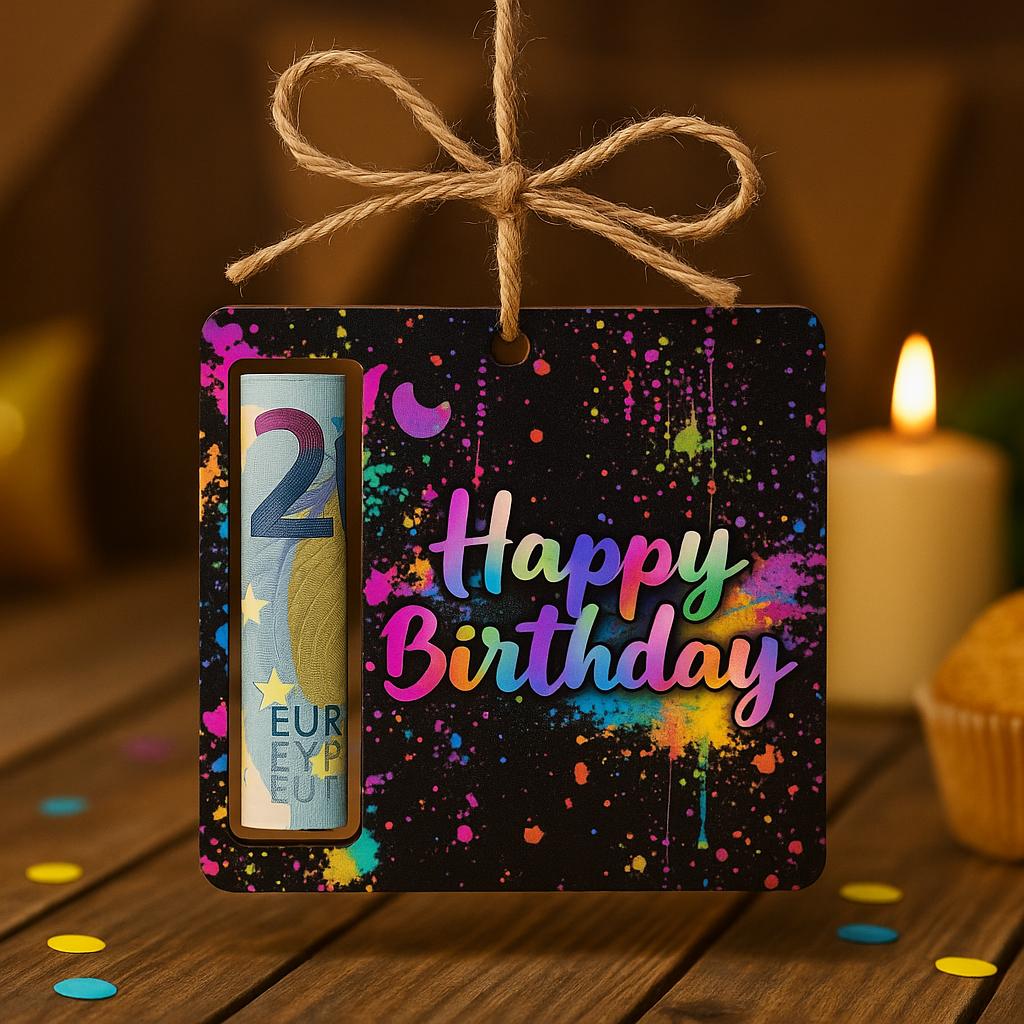 Geldgeschenk Holzschild Happy Birthday - Bunter Geschenkanhänger Mit Geldscheinfach | Geschenkidee Geburtstag Geldgeschenk Holzschild Happy Birthday - Bunter Geschenkanhänger Mit Geldscheinfach | Geschenkidee Geburtstag von Etsy - JoJosPresents