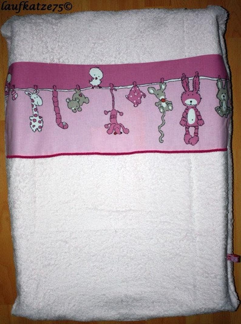 Bezug Für Wickeltisch Laundry Häschen Rosa Bunt 75 X 55 cm von Etsy - JoNiLuc