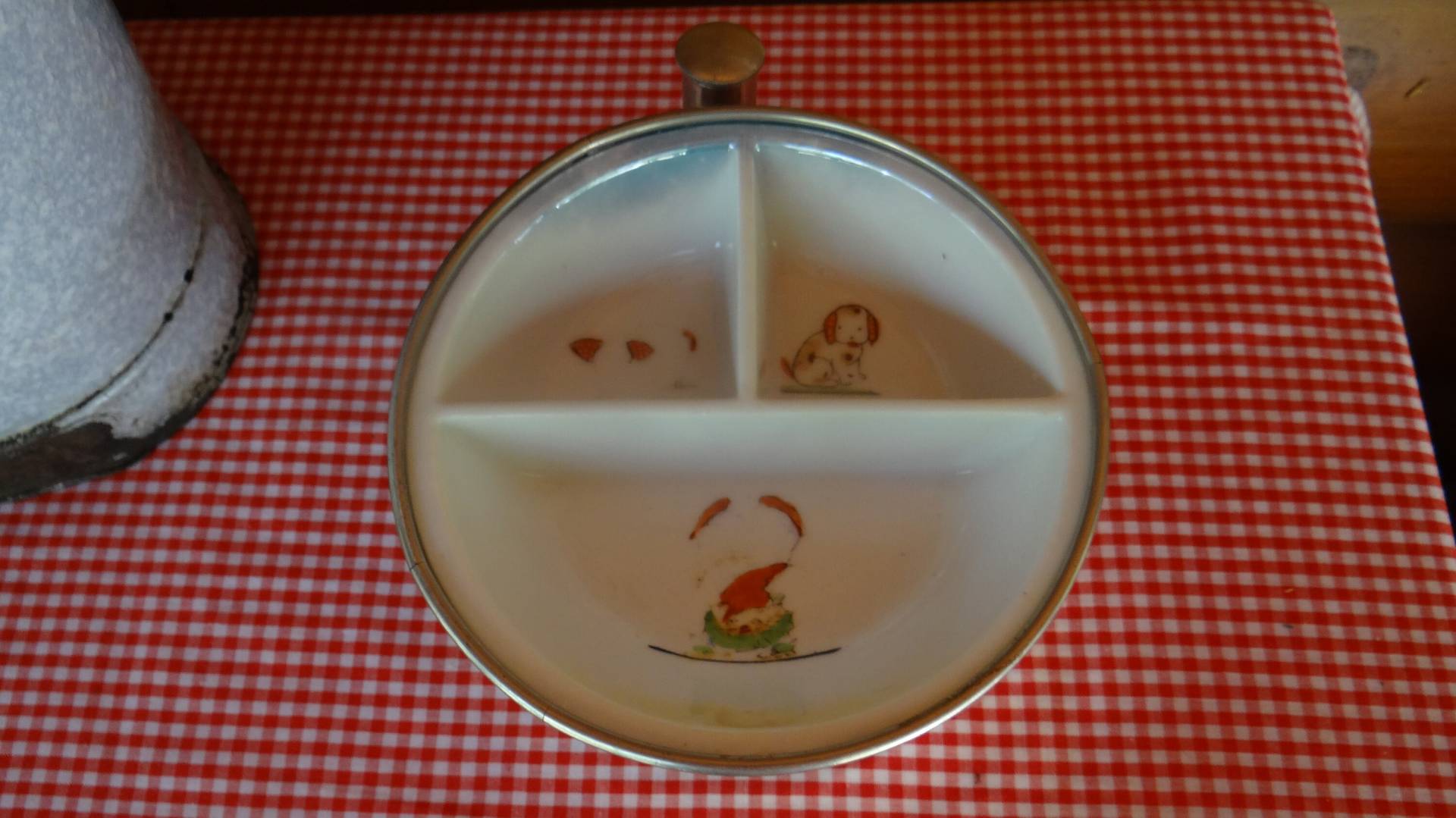 Vintage Kinder Oder Baby Essen Geteilt Wärmeschale Von G.w. Company - Porzellan Und Silber Schale von Etsy - Juanitascloset