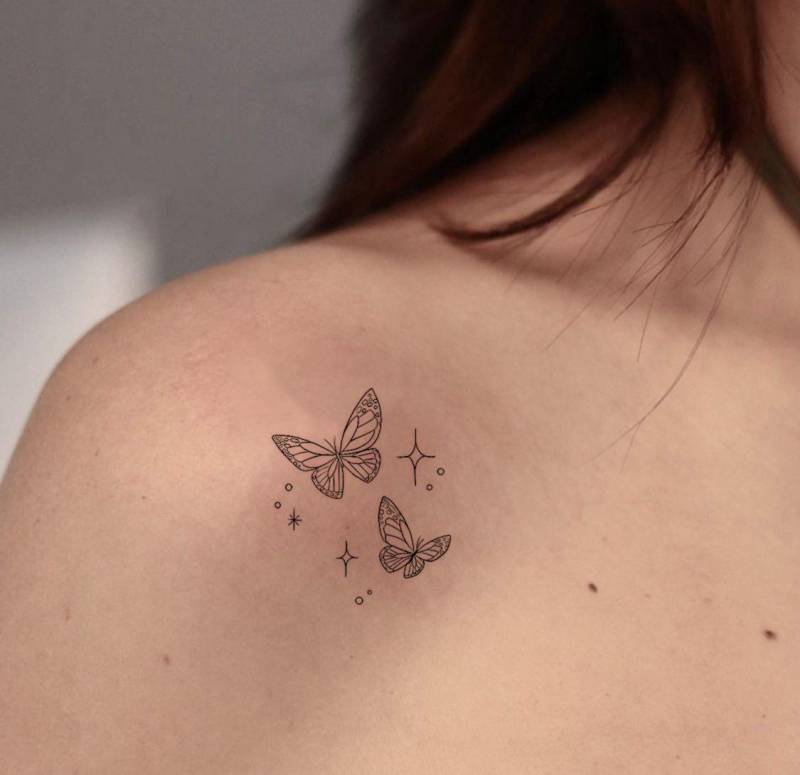 Schmetterling Tattoo-Minimalist Tattoo-Temporäres Tattoo Set-Tattoo-Liebhaber-Geschenk-Idee-Geschenk Für Freund-Freundschaft-Geschenke-Bachelorette von Etsy - JulienPShop