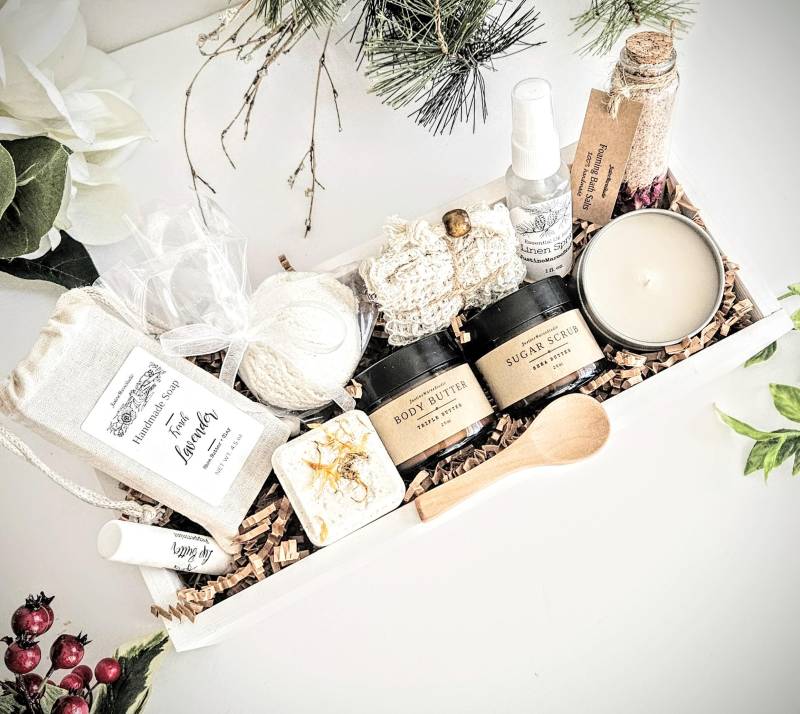 Große Spa Badewanne Körper Luxus Geschenk Box Set - Holz Box Für Sie | Hochzeit Braut Shea + Kakaobutter Artisan Seife Handgefertigte Artikel von Etsy - JustineMareeStudio