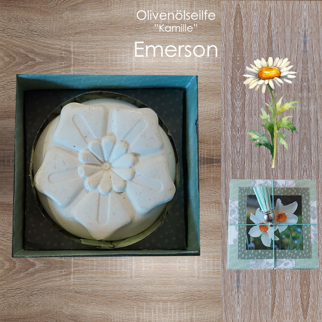 Olivenölseife | Geschenkbox + "Kamille" - Emerson Natürliche, Kaltgerührte, Rustikale Motivseife Kleines Geschenk von Etsy - KarlbergKreativ