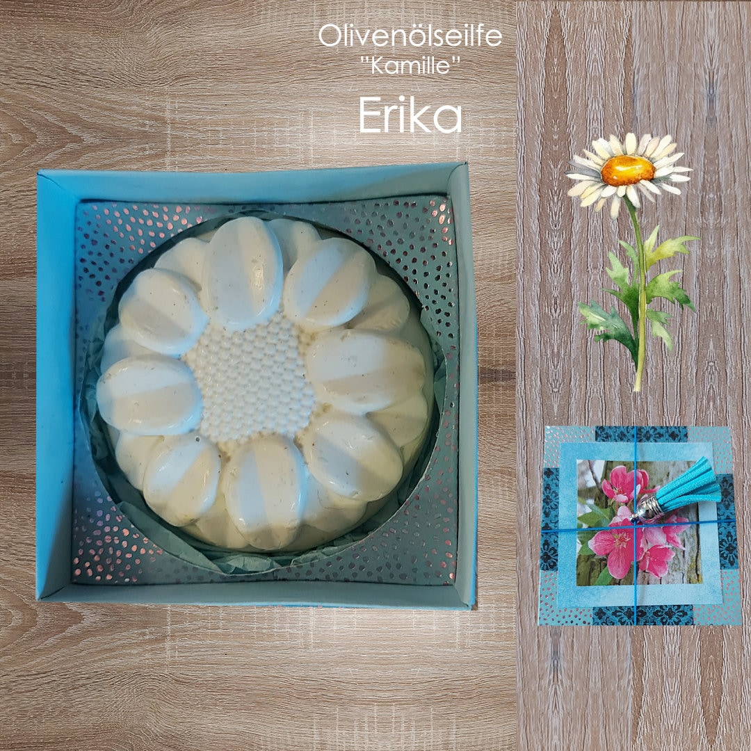 Olivenölseife | Geschenkbox + "Kamille" - Erika Natürliche, Kaltgerührte, Rustikale Motivseife Kleines Geschenk von Etsy - KarlbergKreativ