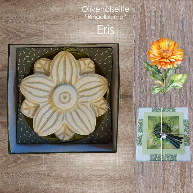 Olivenölseife | Geschenkbox + "Ringelblume" - Eris Natürliche, Kaltgerührte, Rustikale Motivseife Kleines Geschenk von Etsy - KarlbergKreativ