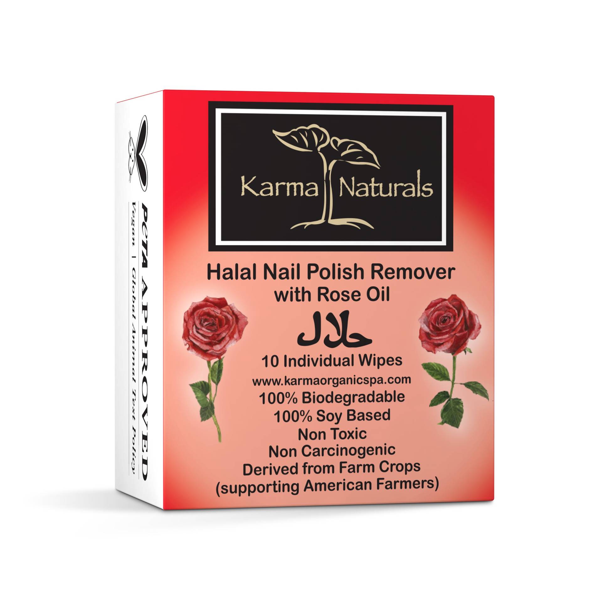 Karma Halal Nagellackentferner Tücher Mit Rosenöl; Ungiftig, Vegan, Grausamkeiten - 10Er Pack von Etsy - Karmaorganicspa1