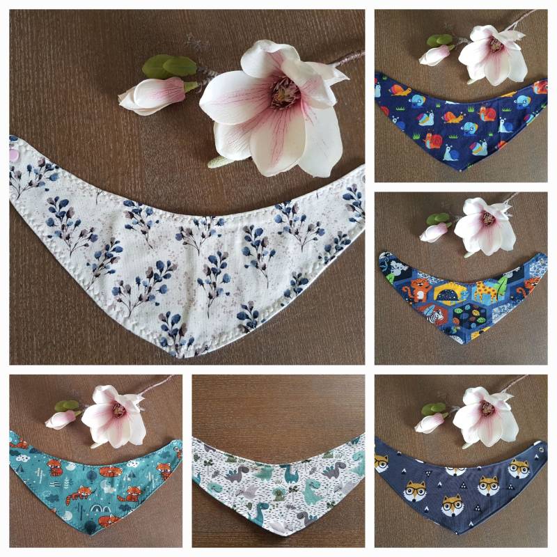 Spucktuch Lätzchen Dreiecktuch Halstuch Baby Tiere Blumen Handgemacht von Etsy - KathasAtelierDE