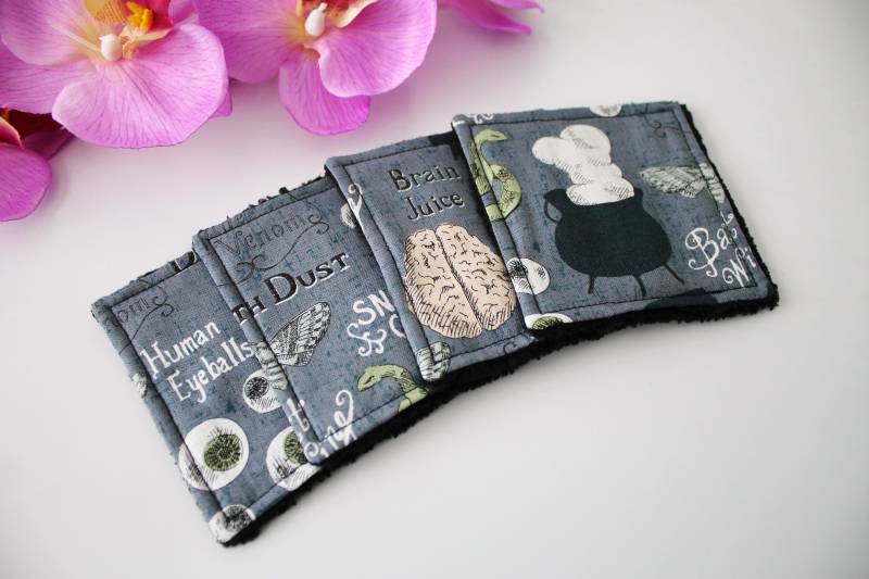 4Er Pack | Individuelle Nachhaltige Waschpads Wiederverwendbar Waschbare Reinigungspads Plastikfrei Abschminkpads "Wicca" von Etsy - KathiKaboom