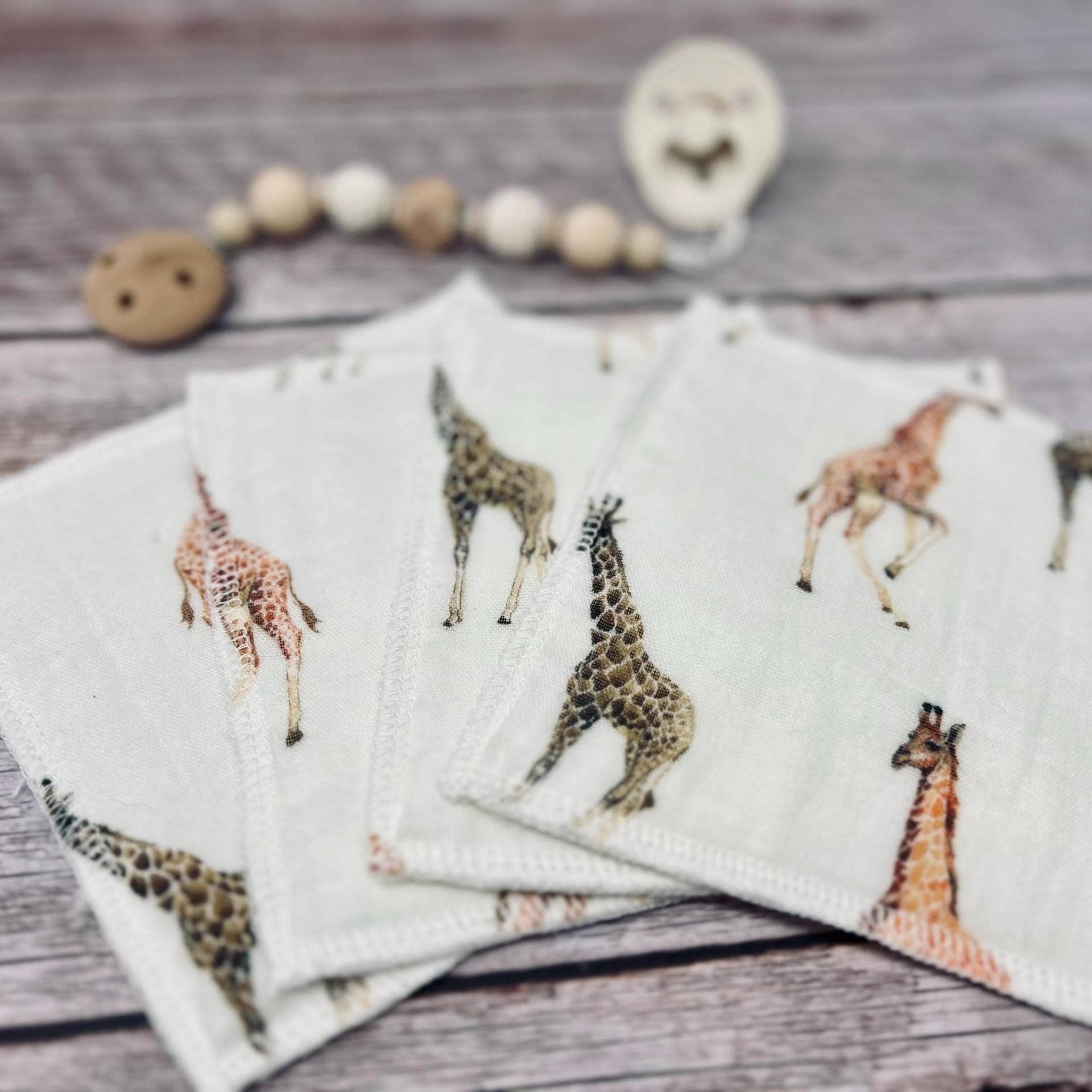 Waschlappen Set - Feuchttücher Musselin Frottee Baby Geschenk Zur Geburt Oder Babyparty Giraffe Tiere Safari von Etsy - Kejki