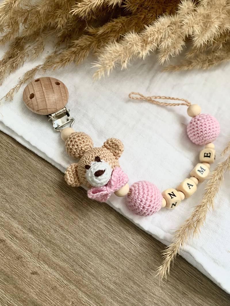 Schnullerkette Mit Namen, Personalisiert, Teddybär von Etsy - KiLiLuNi