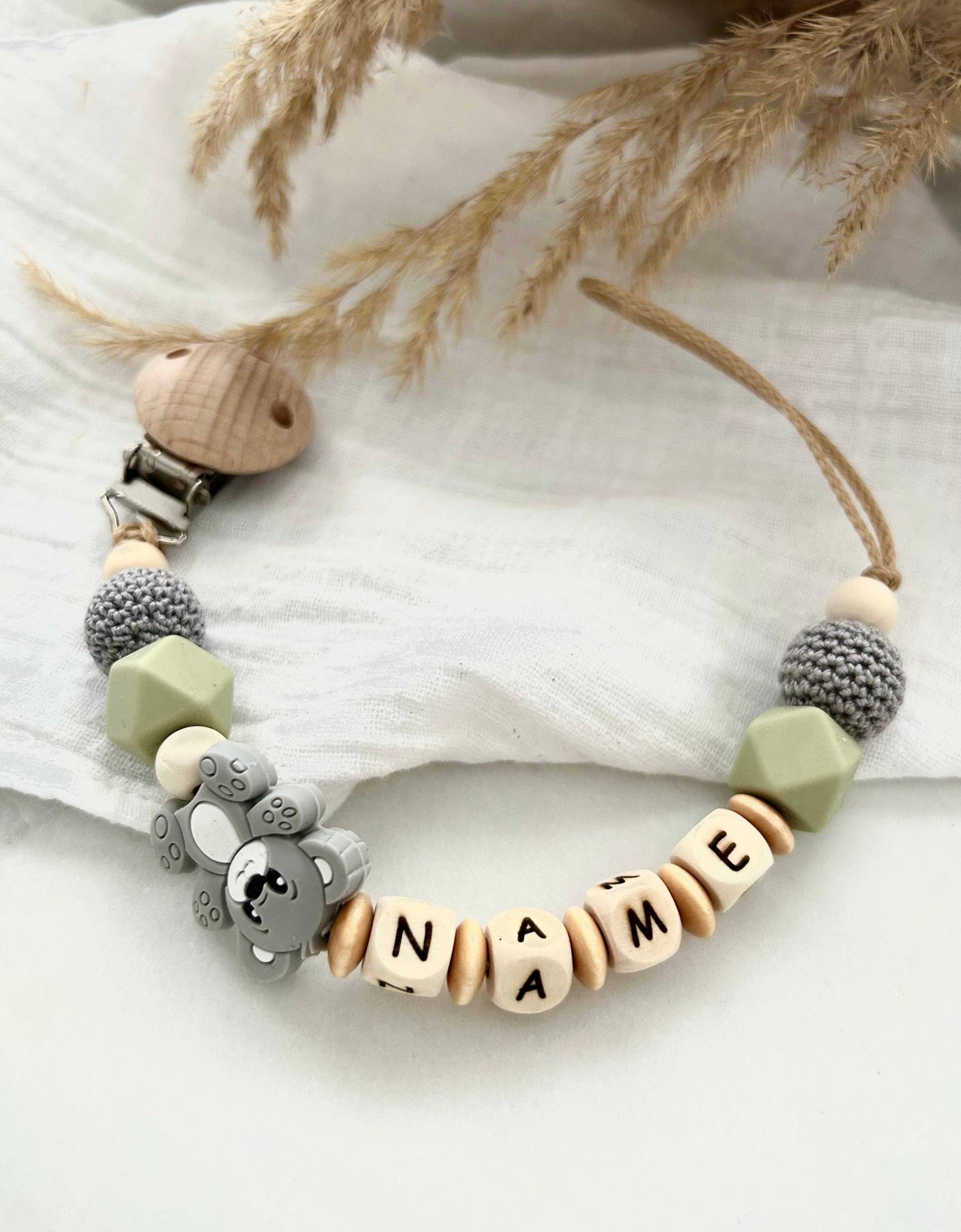 Schnullerkette Mit Namen | Personalisiert Koala Jungel von Etsy - KiLiLuNi