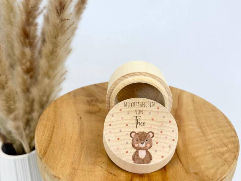 Milchzahndose Personalisiert, Zahndose Holz, Dose Für Milchzähne, Milchzähne Mit Namen, Linos Punkten von Etsy - Kidslino