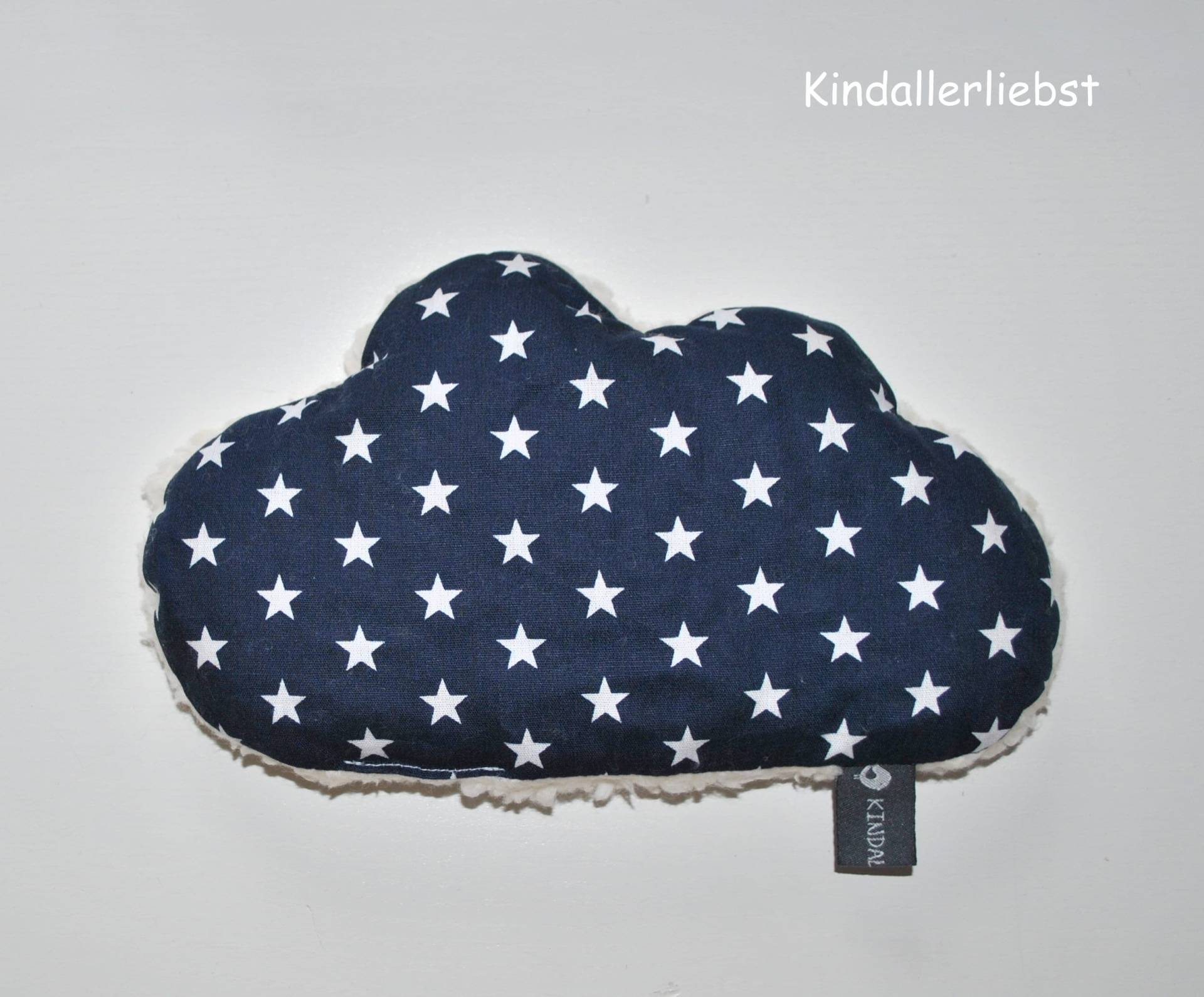 Kirschkernkissen Wärmekissen Wolke Dunkelblau Sterne von Etsy - Kindallerliebst