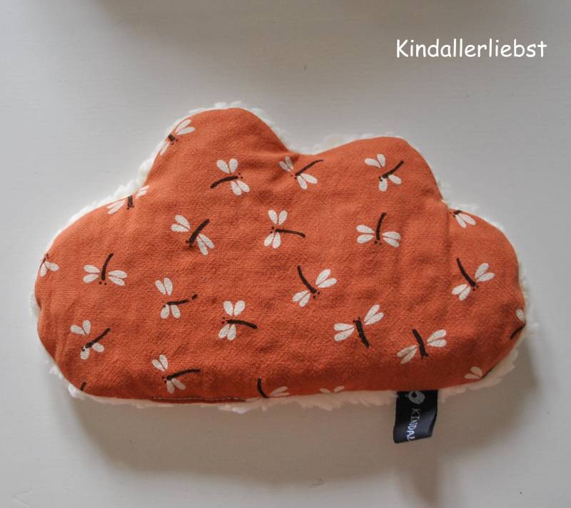 Kirschkernkissen Wärmekissen Wolke Terracotta Libellen von Etsy - Kindallerliebst