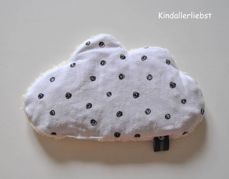 Kirschkernkissen Wärmekissen Wolke Weiß Mit Schwarzen Tupfen von Etsy - Kindallerliebst