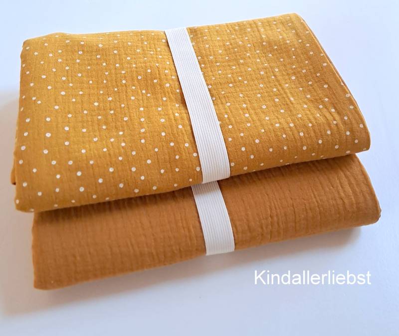 Wickelunterlage Musselin, Abwaschbar, Wasserundurchlässig, Ocker, Div. Größen von Etsy - Kindallerliebst