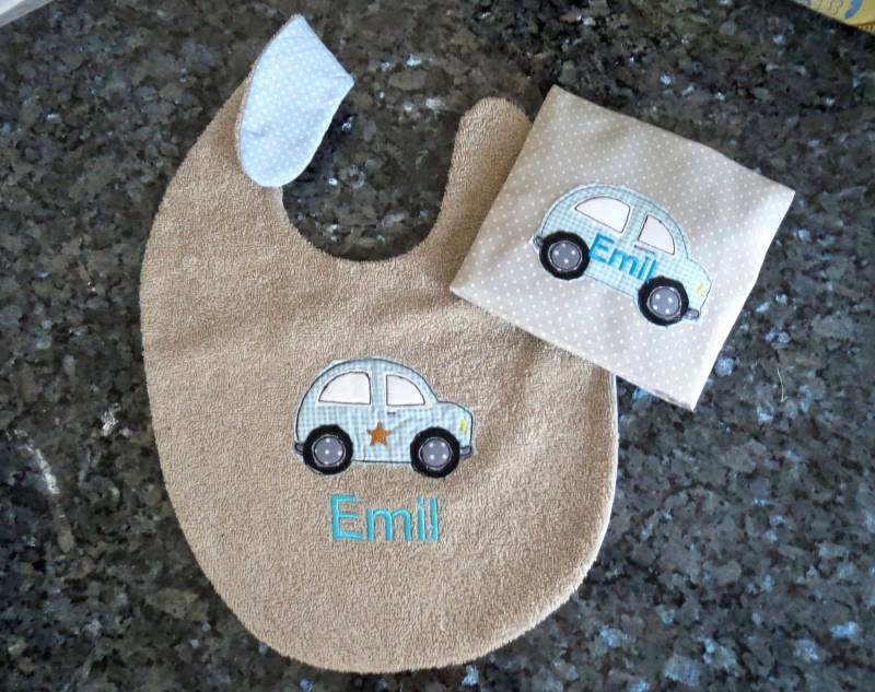 Geschenkeset Lätzchen & Wärmepad "Auto" von Etsy - KinderkramDE