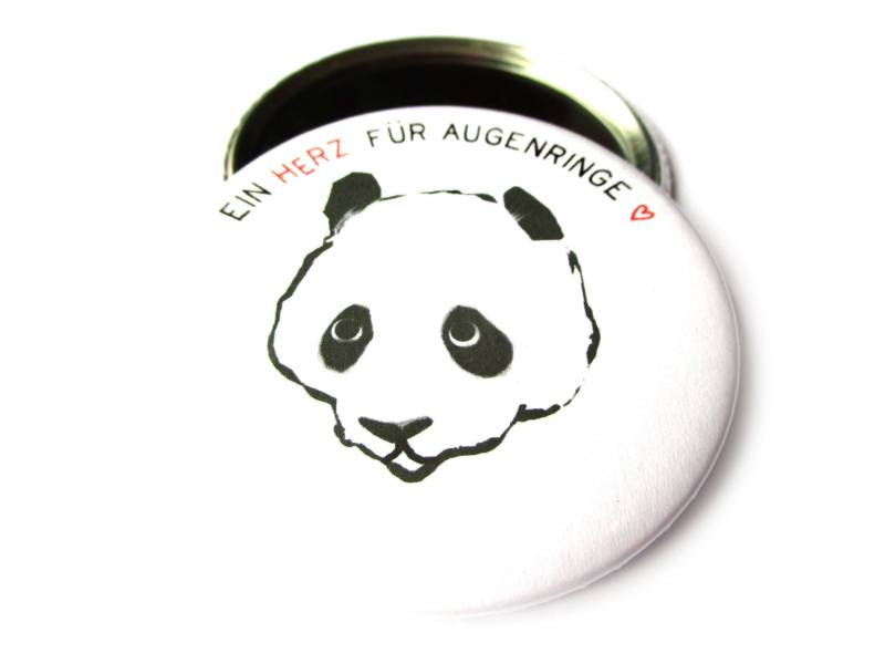 Ein Herz Für Augenringe, Panda, Taschenspiegel, Button, Magnet Oder Flaschenöffner. Handgemacht von Etsy - KirschbluetenTsunami