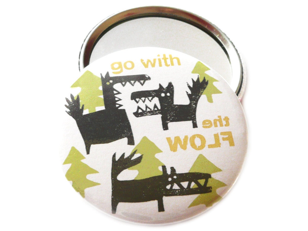 Go With The Wolf, Go Flow, Button, Magnet, Taschenspiegel Oder Flaschenöffner von Etsy - KirschbluetenTsunami