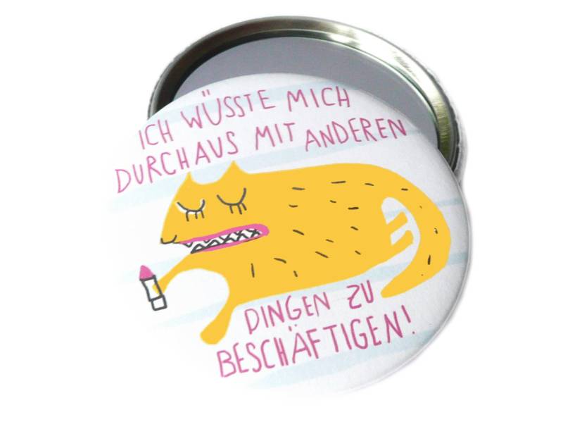 Schminkmiez. Taschenspiegel, Button, Magnet Oder Flaschenöffner. Handgemacht von Etsy - KirschbluetenTsunami