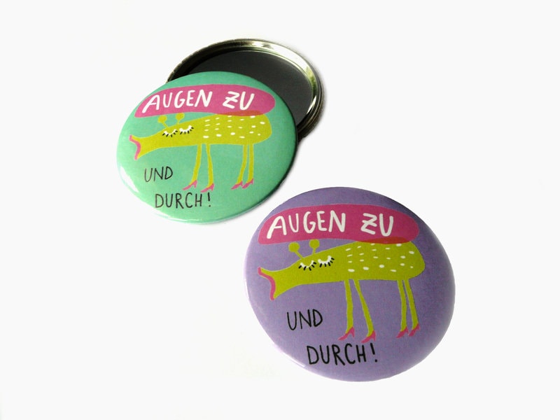 Taschenspiegel, Augen Zu Und Durch, 59mm von Etsy - KirschbluetenTsunami