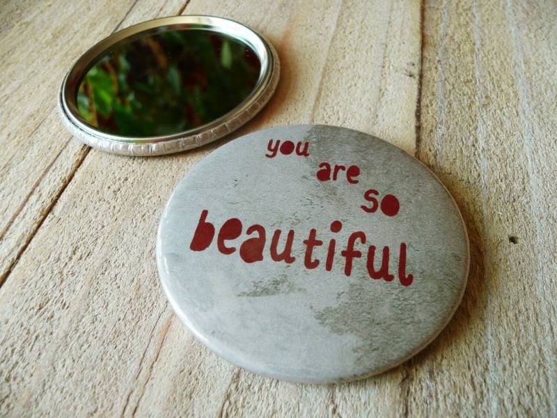 Taschenspiegel, Button, Magnet Oder Flaschenöffner, You Are So Beautiful von Etsy - KirschbluetenTsunami