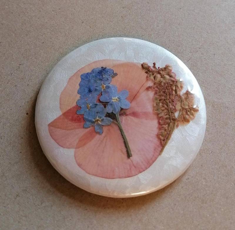 Taschenspiegel #7, Echte Getrocknete Pflanzen, Mohn Und Vergissmeinnicht. 59mm von Etsy - KirschbluetenTsunami