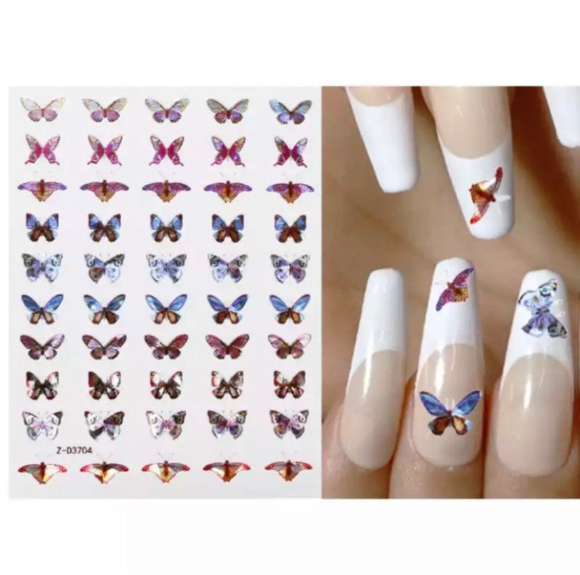 Holographic Bunt Schmetterling - Nail Art Sticker von Etsy - KitschyNails