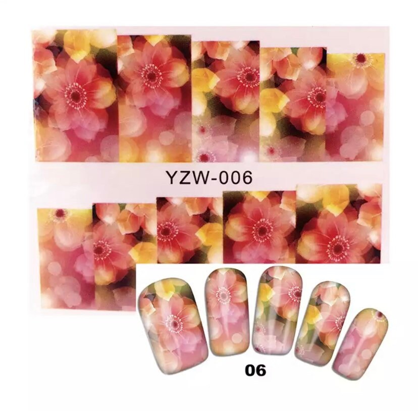 Wasser Transfer Nail Sticker, Nagel Aufkleber, Pink Und Gelb Blumen Design, Blume Art, Dekoration von Etsy - KitschyNails