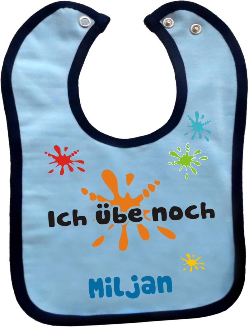 Baby Lätzchen Mit Farbigen Saum Personalisiert Ich Übe Noch von Etsy - KleinerFratzStore